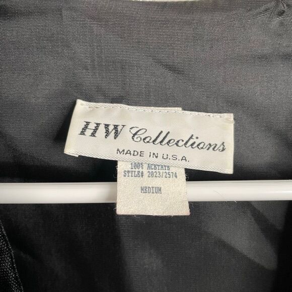 Vtg HW Collections Womens Velvet Bolero M Black Open Front Holiday Black Tie - Picture 4 of 6